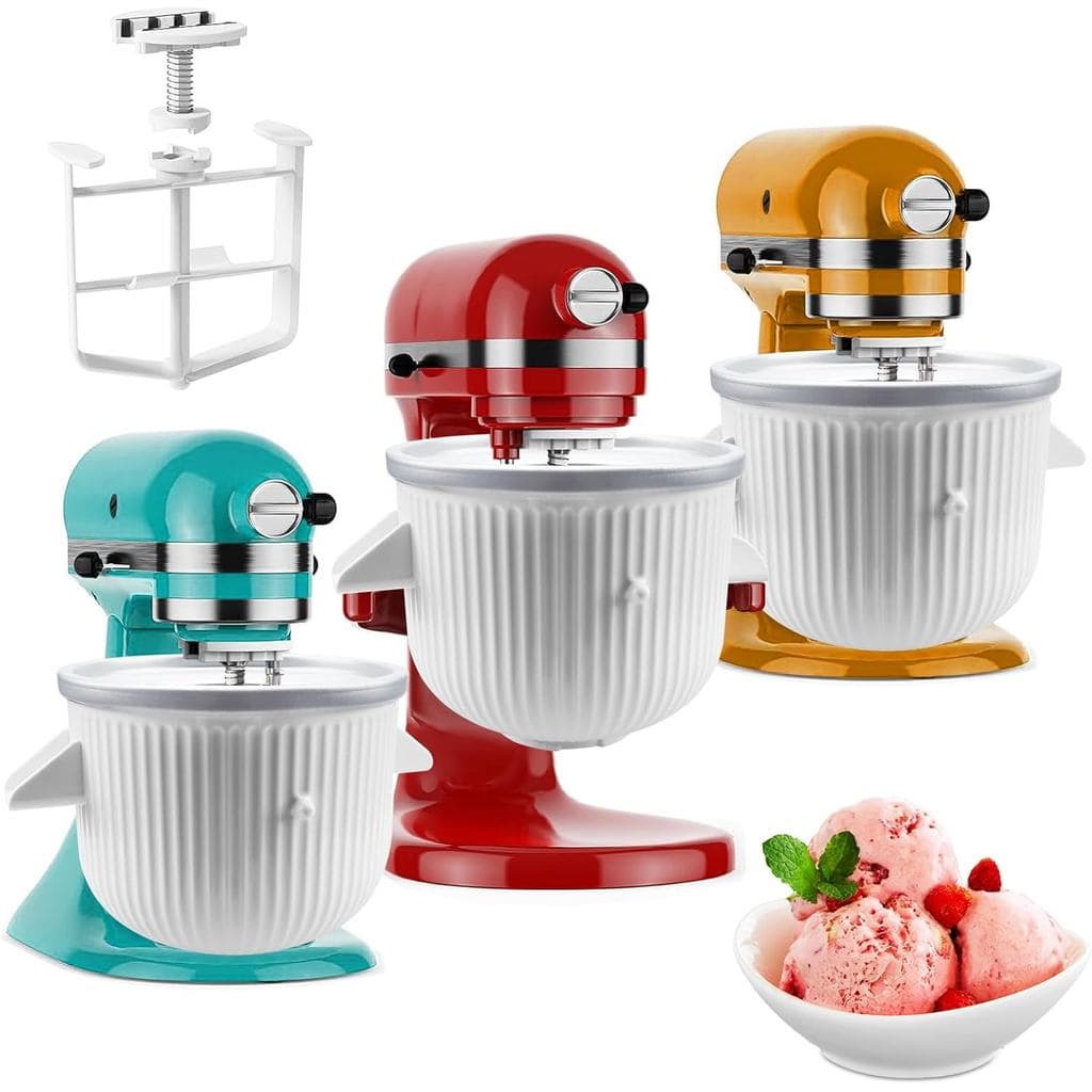 Acessório para Fazer Sorvete para Batedeira KitchenAid, Tigela para Sorvete Compatível com Batedeiras de 4,5 Litros e Ma