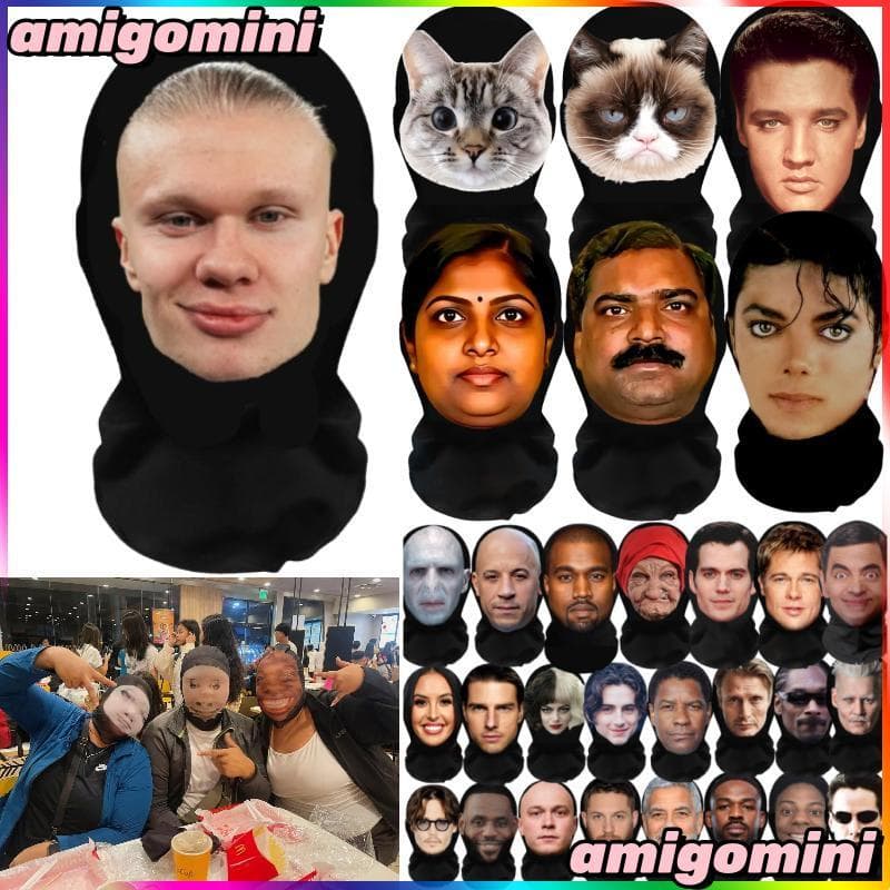 Balaclava De Máscara Facial 3D – Cosplay Criativo Engraçado Ronaldo Messi Mr Bean Ishowspeed Máscaras Faciais Completas