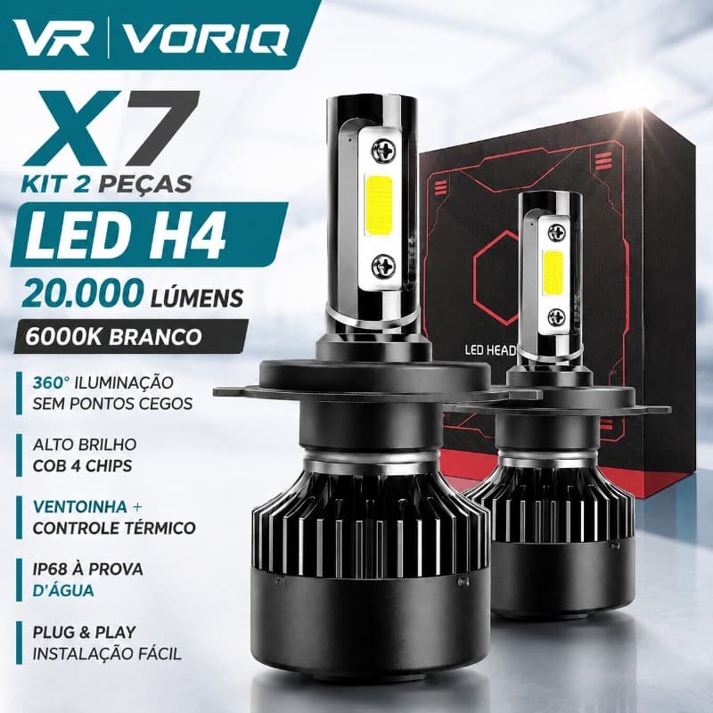 X7 2 Pçs Novo 4 Lados H4 Carro Super LED Faróis Kit De Lâmpadas De Luzes Automáticas 20000 Lúmens 6000K