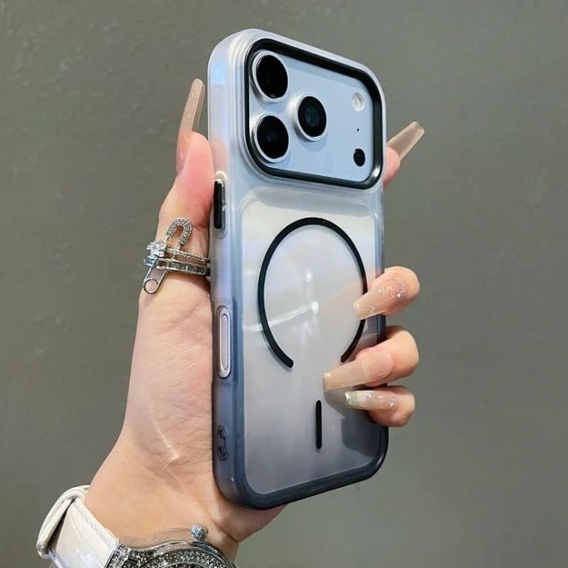 Novo Luxo Macio Escudo Gradiente Para Magsafe Carregamento Sem Fio Capa À Prova De Choque iPhone 17Pro 17 18 Pro Max Cas
