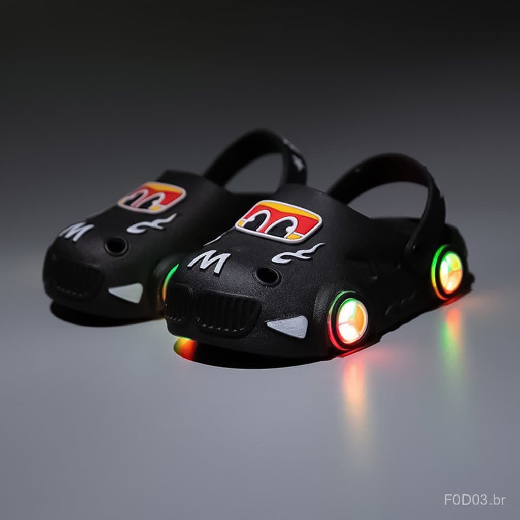 Crianças Bonito Iluminado Chinelos De Carro Casual Na Moda E Adorável Elegante Verão Para Uso Diário