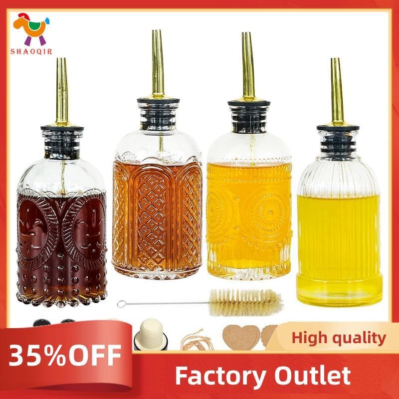 Conjunto De Garrafas Dispensadoras De Xarope , Garrafa De Café De Vidro , Acessórios De Bar Com Bico De Metal Ideal E Et