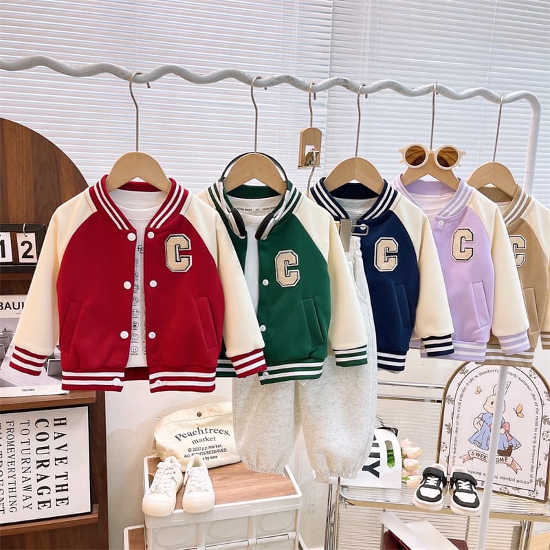 Uniforme de beisebol infantil outono novo estilo meninos jaqueta Casual meninas Cardigan roupas de outono do bebê roupas