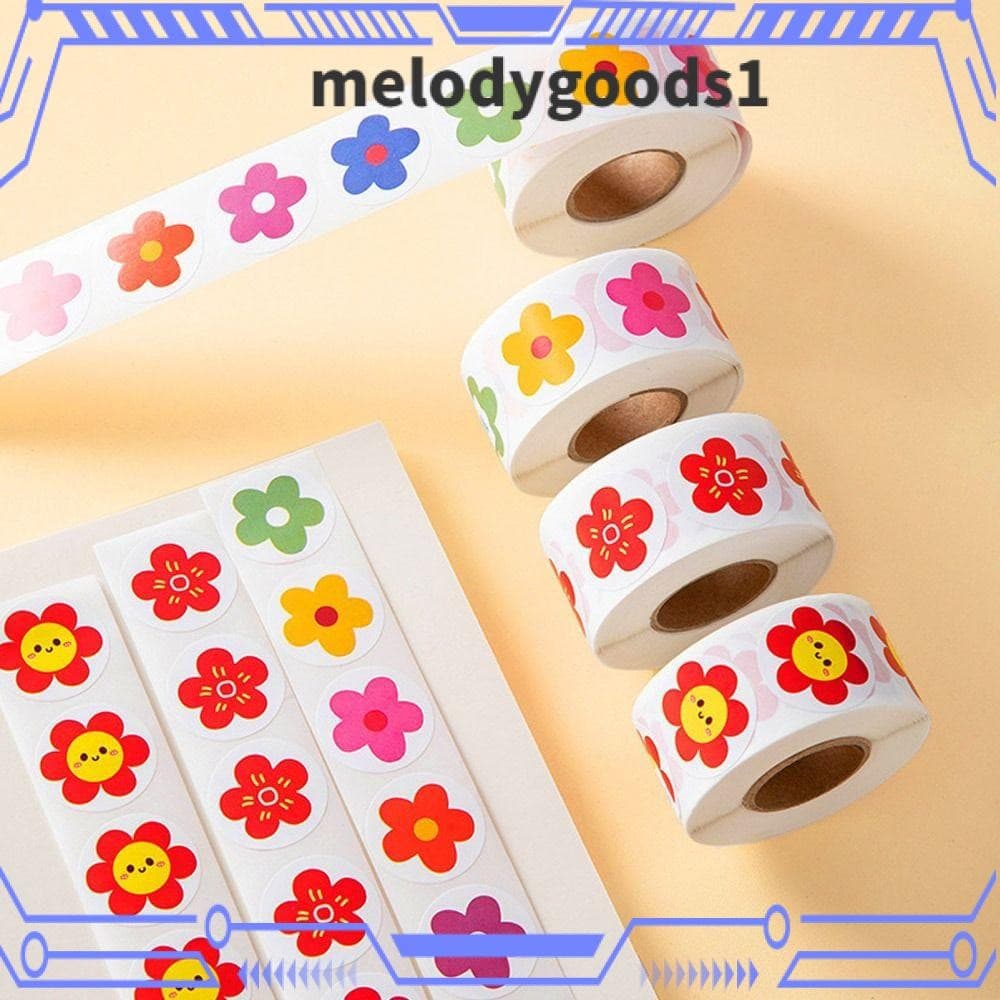 MELODYGOODS 500 Unidades/Rolo Adesivos De Elogio , Autoadesivos De Pequena Flor Vermelha Para Jardim De Infância , Anima