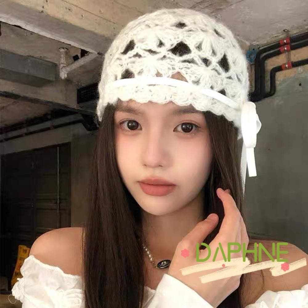 Chapéu De Malha DAPHNE , Com Nó Estilo Coreano Feminino , Crochê Design Oco Da Moda Primavera