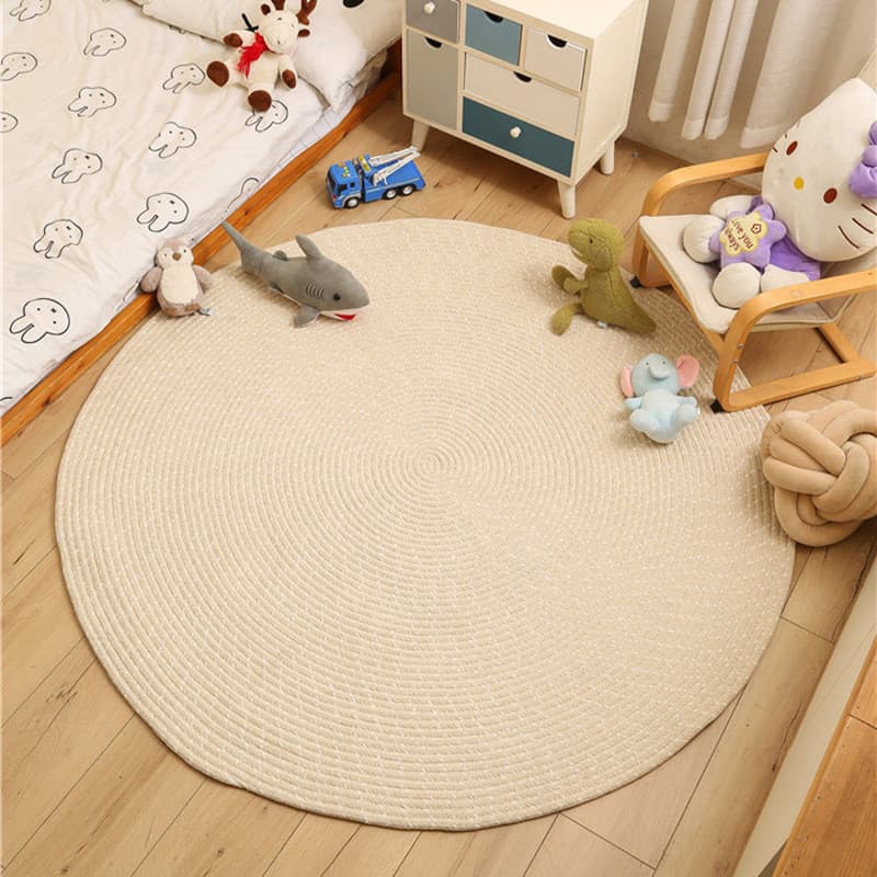 [Novo produto] Tapete redondo estilo japonês Tapete para sala de estar Fio de algodão Tecido Sofá Mesa de centro Tapete