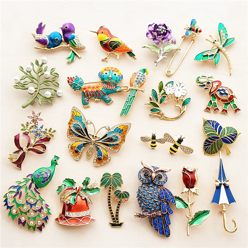 Gotejamento esmalte Cloisonne broche lenço de seda fivela esmalte Corsage antigo jóias decoração artesanato para amigos