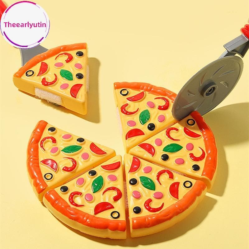 theearlyutin Simulação Brinquedo De Corte De Pizza De Plástico Para Crianças Cozinha Realista Educacional Pretend Play F