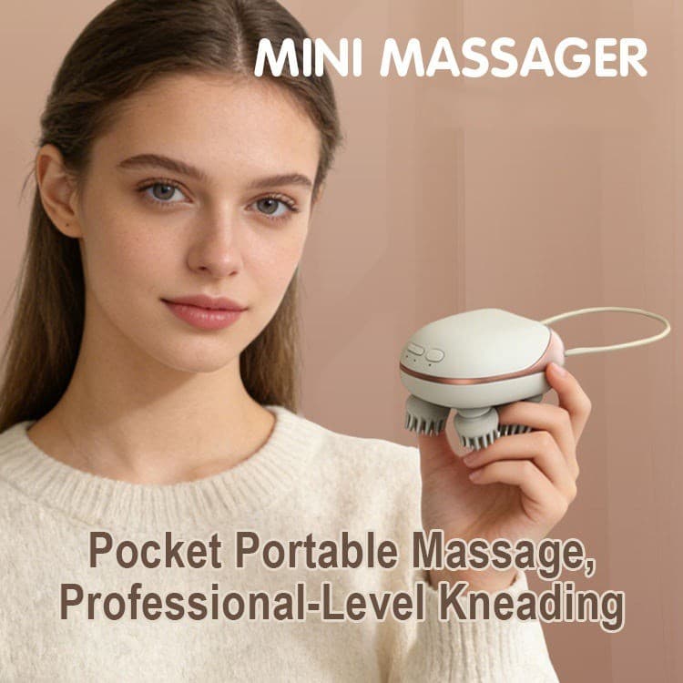 Massageador de cabeça com microcorrente EMS transfronteiriço, à prova d'água, com terapia de calor por luz vermelha, par
