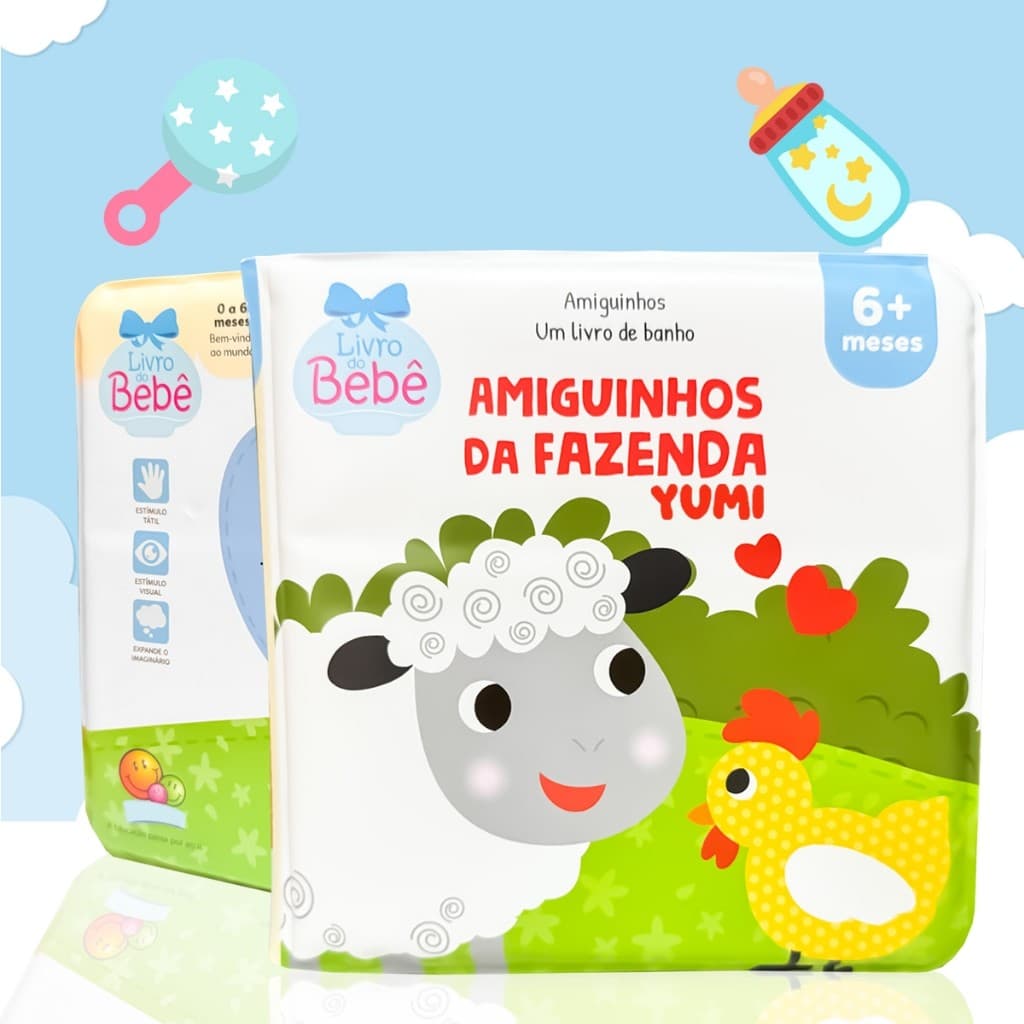 Livro Infantil De Banho Para Bebês Amiguinhos Da Fazenda Livro Para Banho Piscina