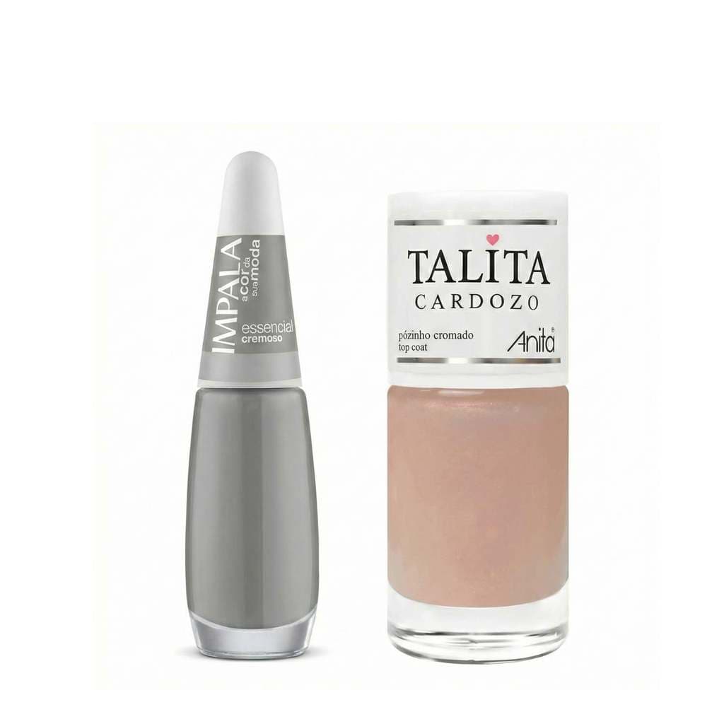 Kit Unhas Cromadas Esmalte Impala Top Coat Anita Po Talita
