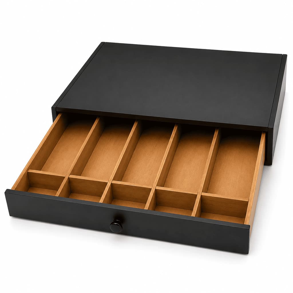 Caixa Organizadora Dinheiro MDF 10 Divisórias 35x24x6cm Comércio e Eventos