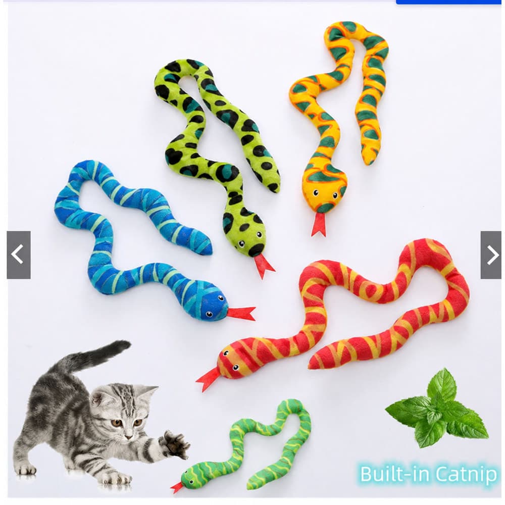 Cobra De Brinquedo Em Forma De Pequena Interativa Resistente À Mordida De Gato Adicionar Catnip Inside Plush Toy Snake
