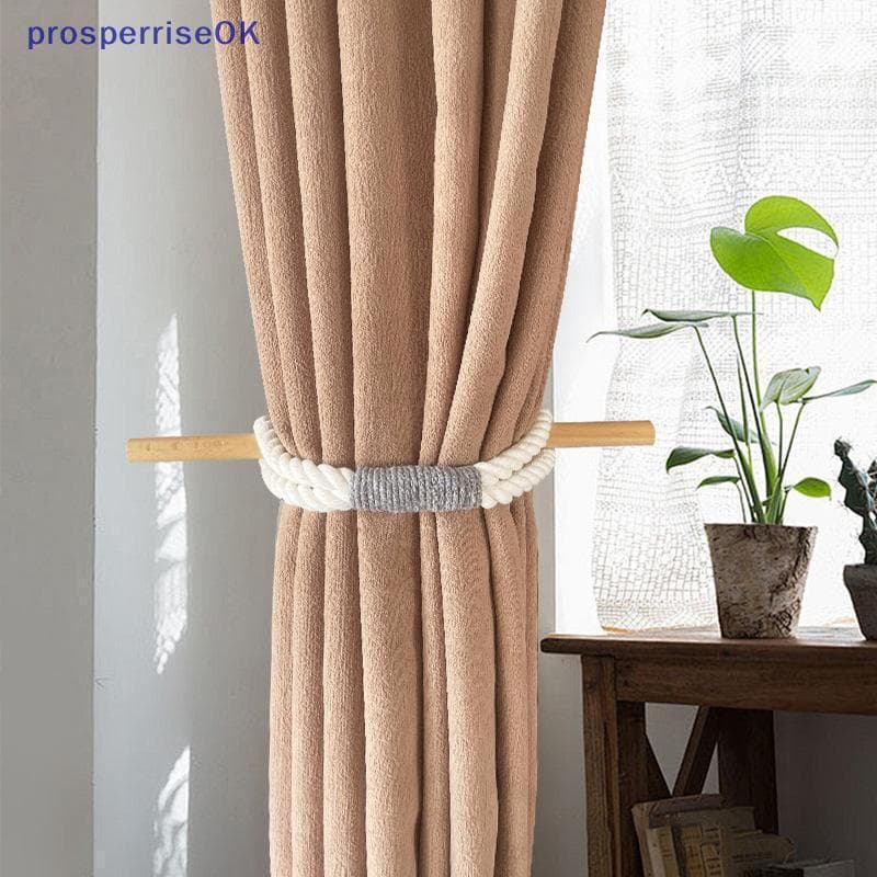 [newpros] 1 Peça Corda De Ligação De Cortina Simples Nórdica Madeira Maciça Sti Thi Algodão Quarto Sala De Estar Decoraç