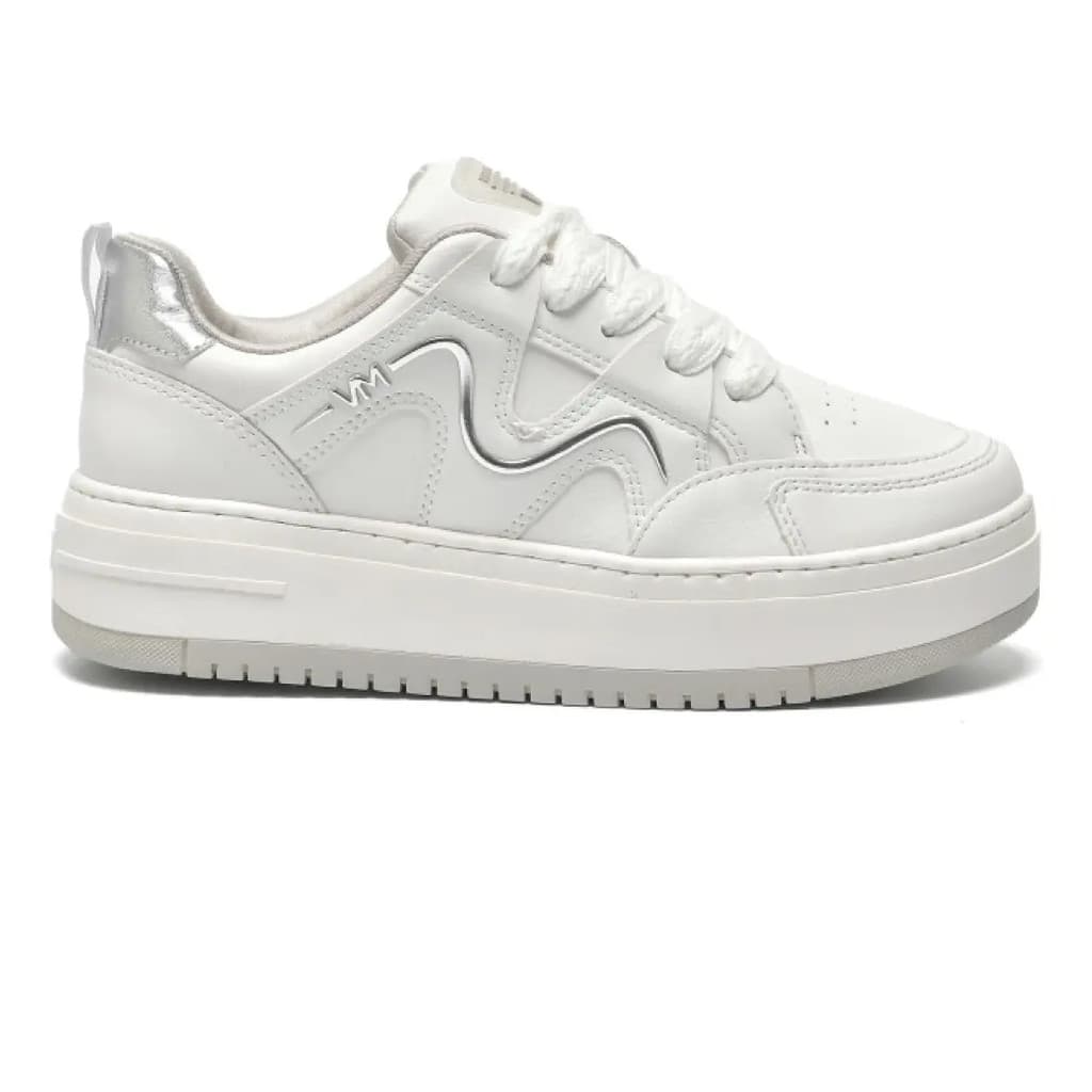 Tenis Casual Via Marte Branco/Prata
