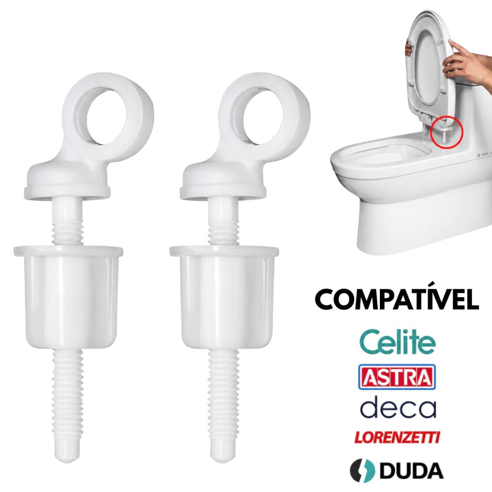 Kit Parafuso Fixação Assento Sanitário Universal Astra Celite Deca Lorenzetti Duda
