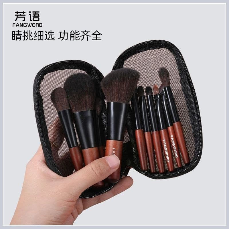 Fangyu Mangostão Mini Pincel de Maquiagem Portátil Pincel de Pó Solto de Contorno Pincel de Sombra com Bolsa de P