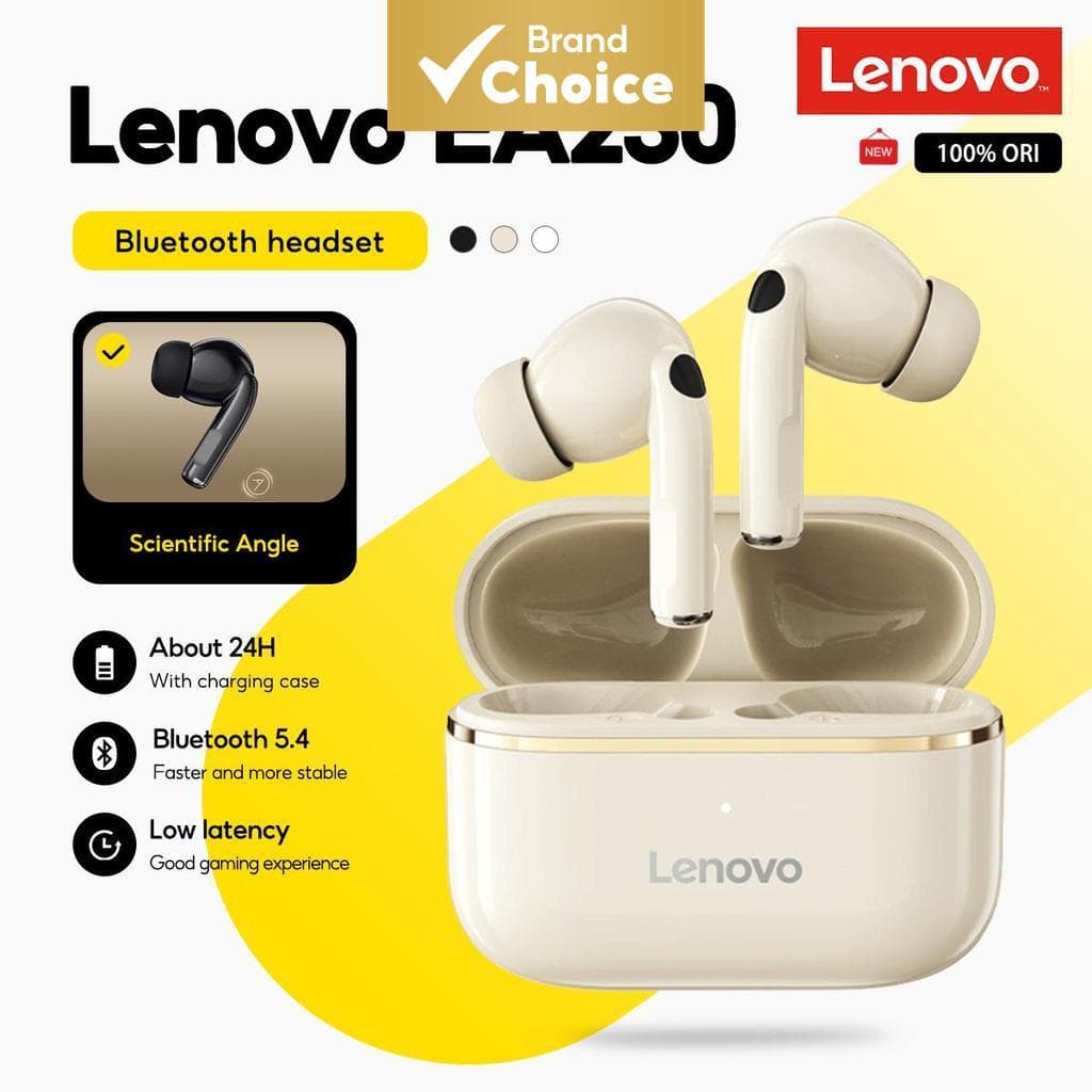 Lenovo EA230 Fones De Ouvido TWS Bluetooth Controle Toque HD Chamadas Mini Com Microfone Longo Tempo Alta Fidelidade Est