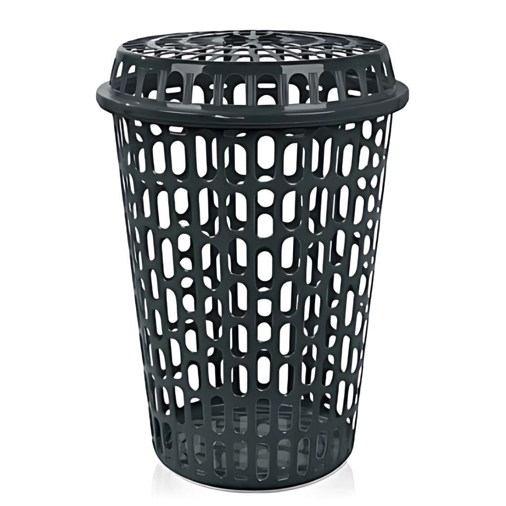 Cesto Telado 60L com Tampa para Roupas Sujas – Ideal para Lavanderia, Banheiro e Quarto