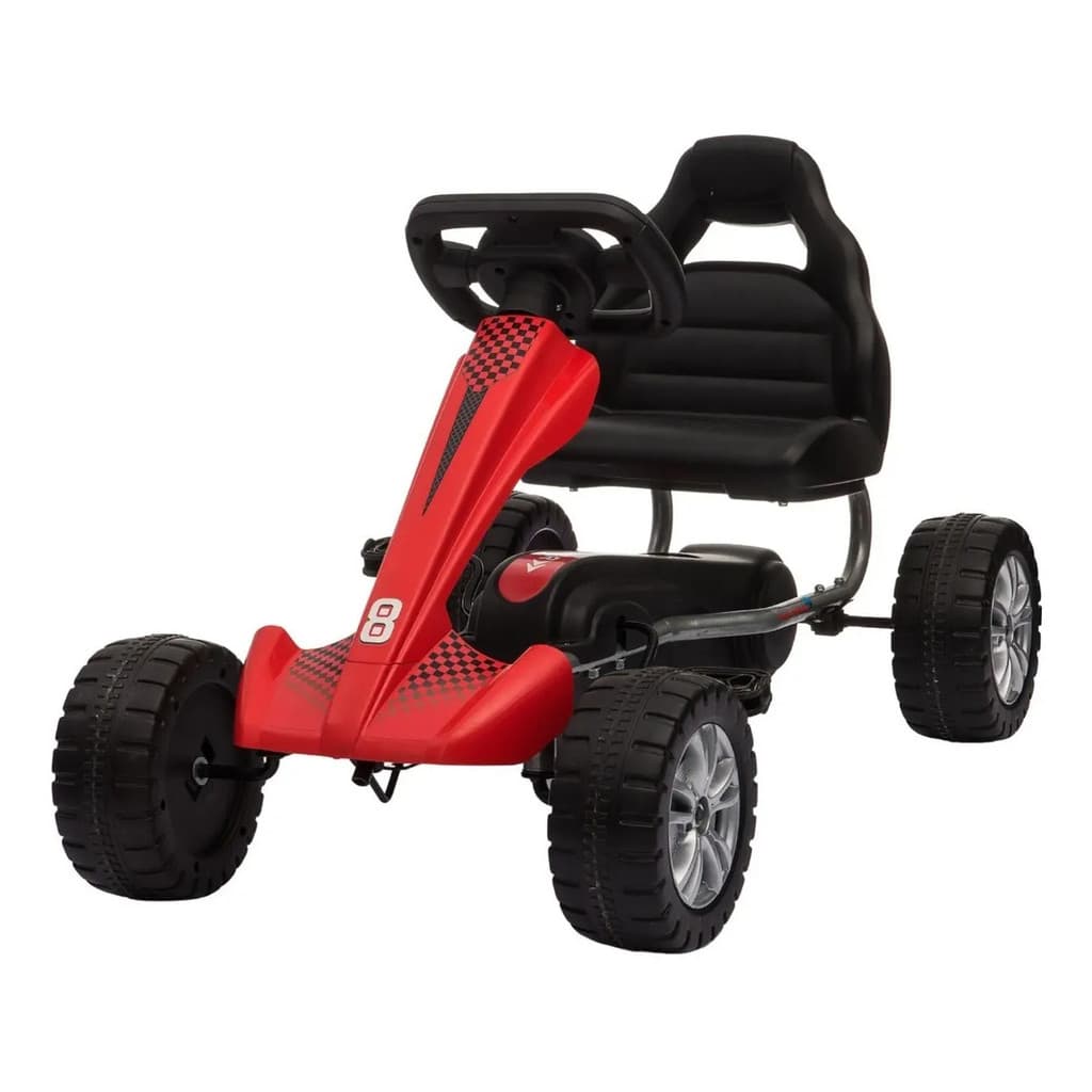 Mini Kart A Pedal Infantil Vermelho Importway BW130 Carrinho De Pedal Brinquedo Inmetro 25kg