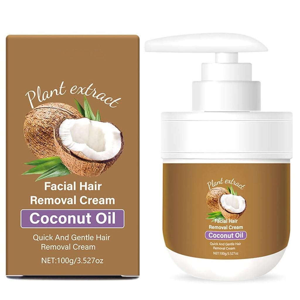 Creme Depilatório Facial com Óleo de Coco - Creme Suave para Remoção de Pelos Corporais para Mulheres, com Óleo de Coco,