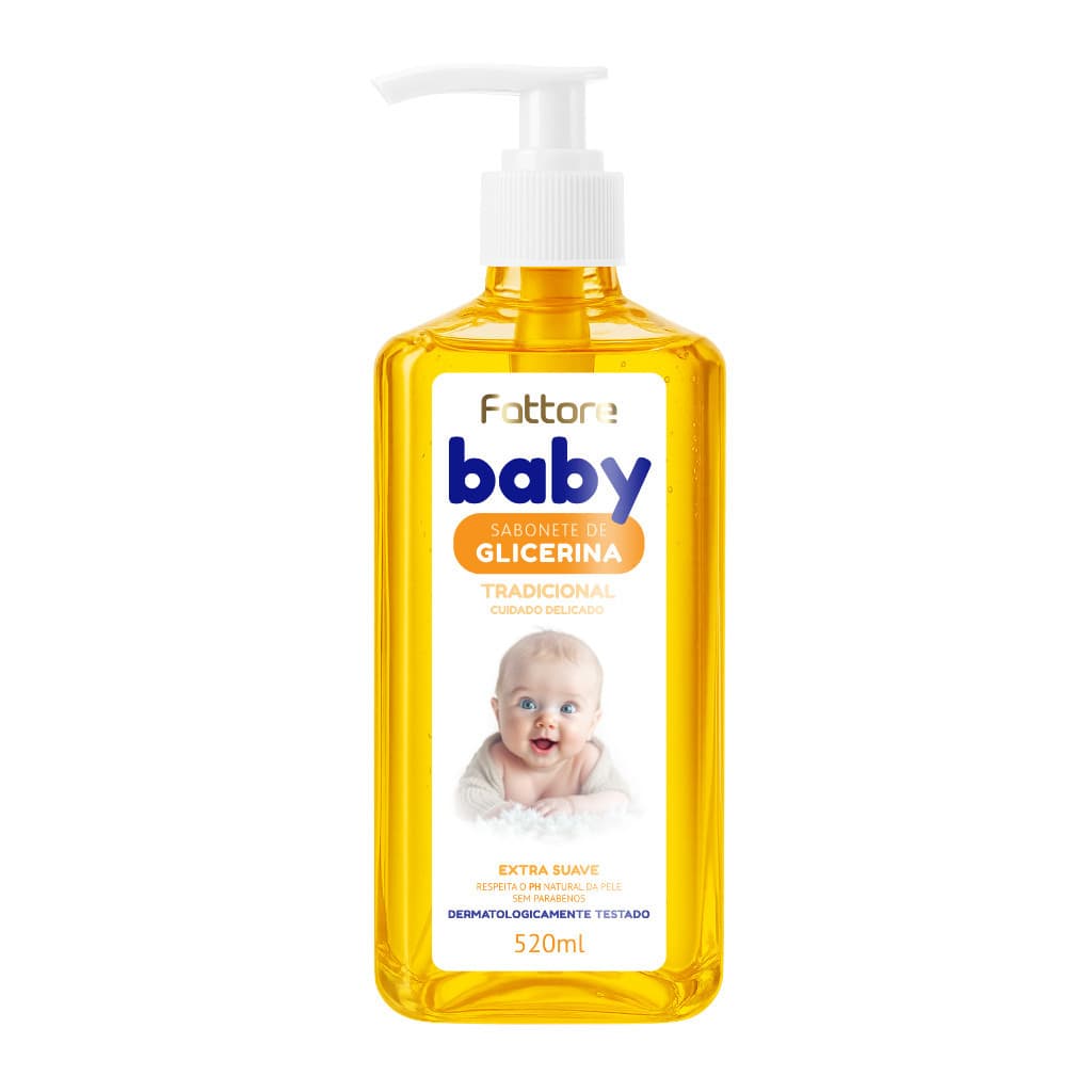 Sabonete Líquido Glicerina Fattore Baby 520ml – Hidratação e Suavidade para Peles Sensíveis