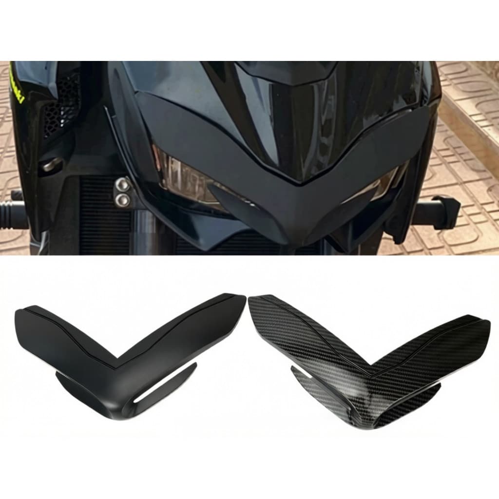 Adequado para Kawasaki Z900 17-19 frente modificado adulto bico fixo asa de vento barbatana de tubarão asa de entrada de
