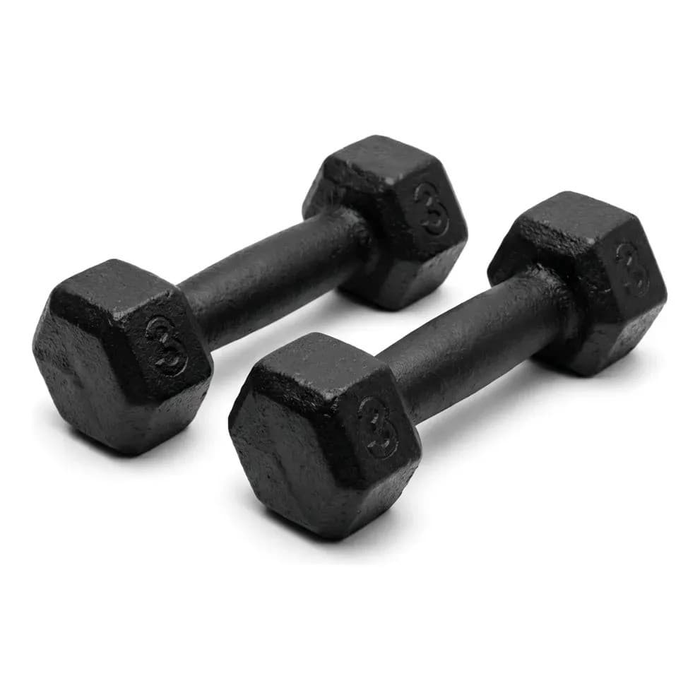 Par Halteres Sextavados 3kg Pintado Peso Academia Musculação
