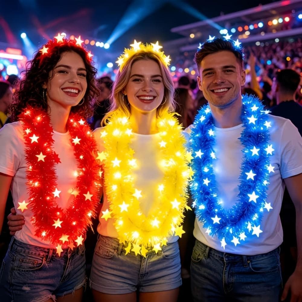 5 Colares Fluorescentes Grandes Da Guirlanda Dos Pces , Adereços Cintilantes Das Decorações Festa De Cinco Estrelas , 45