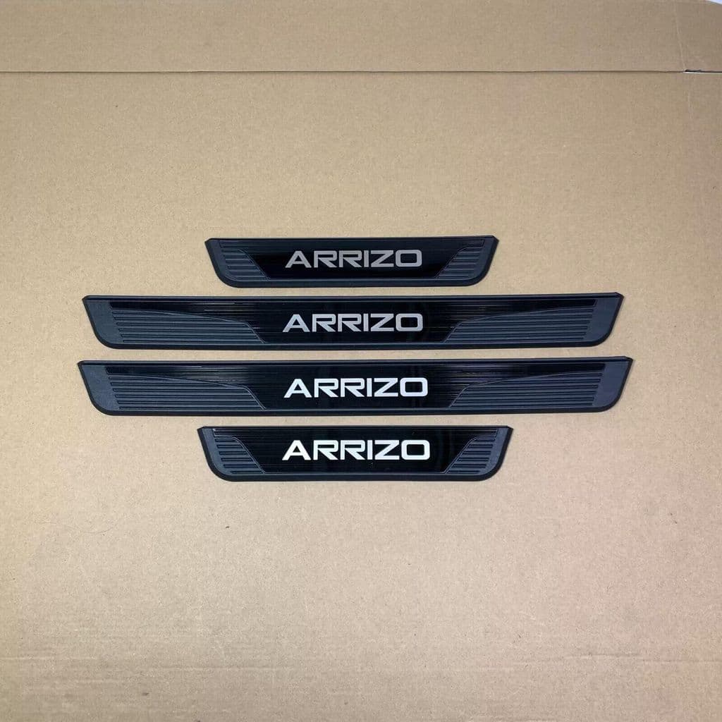 Aço Inoxidável Guarnição de Soleira Proteção de Porta de Carro para Chery Arrizo 6 Pro, Conjunto de 4 peças
