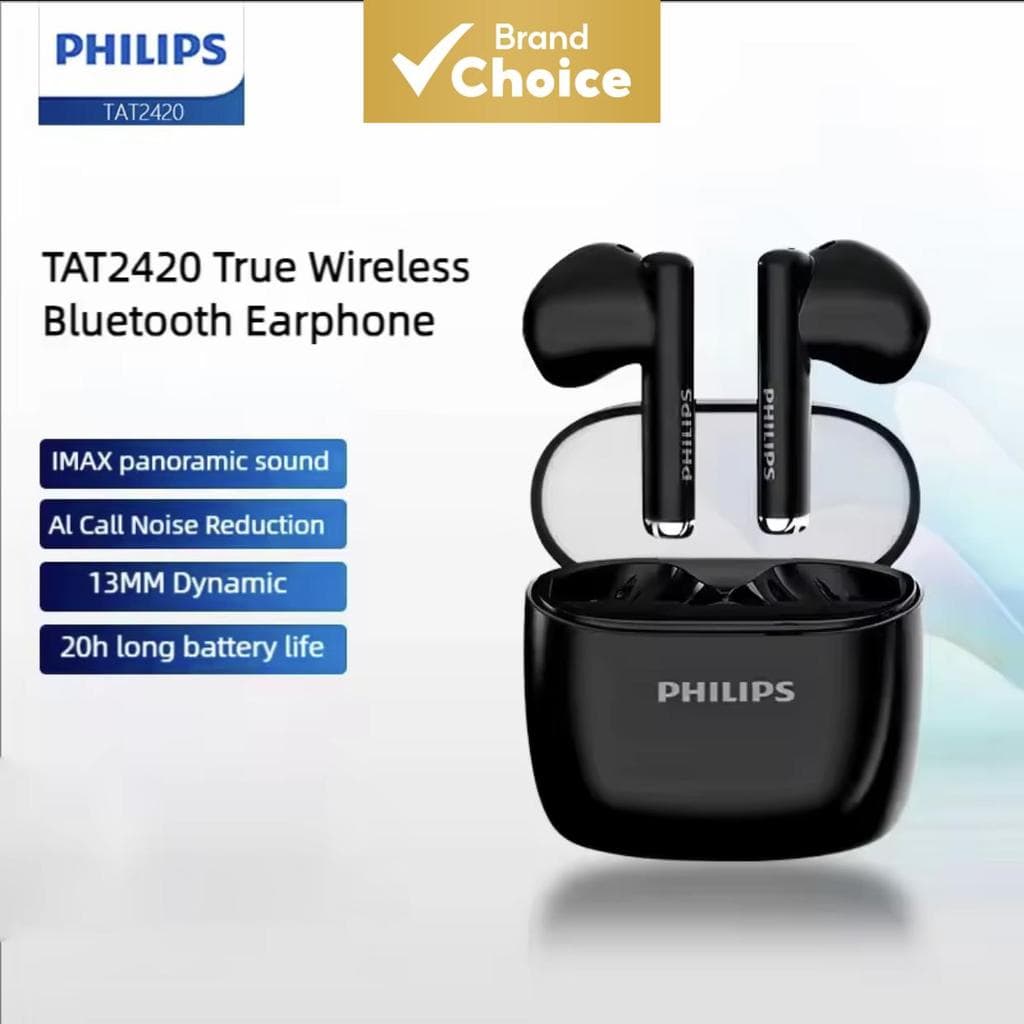Fones de Ouvido Philips TAT2420 Sem Fio Bluetooth Intra-Auriculares Fones de Ouvido Som Panorâmico IMAX Headsets
