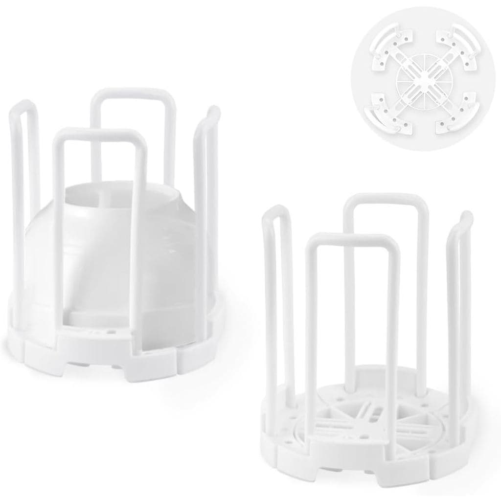 2 Pcs Bowl Rack for Kitchen Cutlery, Retractable Plastic Dish Rack, White Removable Plate Holders Drain Rack, Reusable M