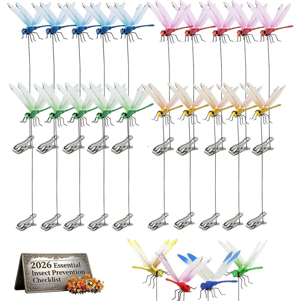20 clipes de libélula para repelente de insetos, clipes de chapéu de libélula artificial 3D para decoração de jardim, di