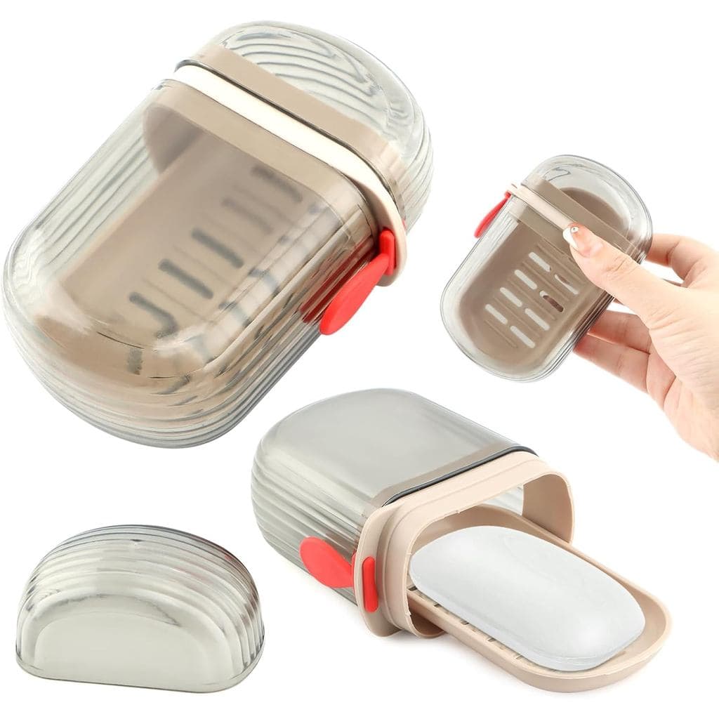 2 peças de estojo de sabonete para viagem, recipiente de sabonete à prova de vazamentos com tampa, suporte portátil para