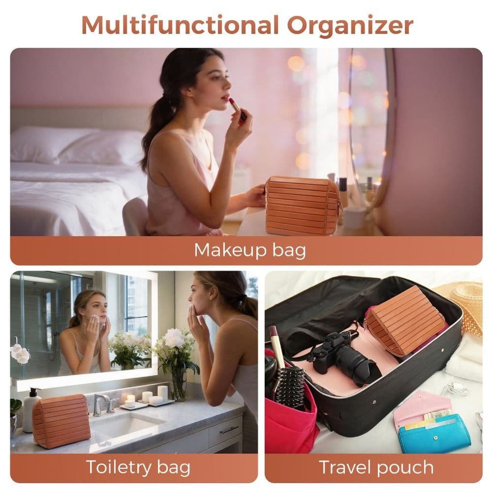 UUMIR Bolsa De Maquiagem Para Viagem , Cosmética De Grande Capacidade Com 27 Bolsos , Divisórias Ajustáveis Da Moda Higi