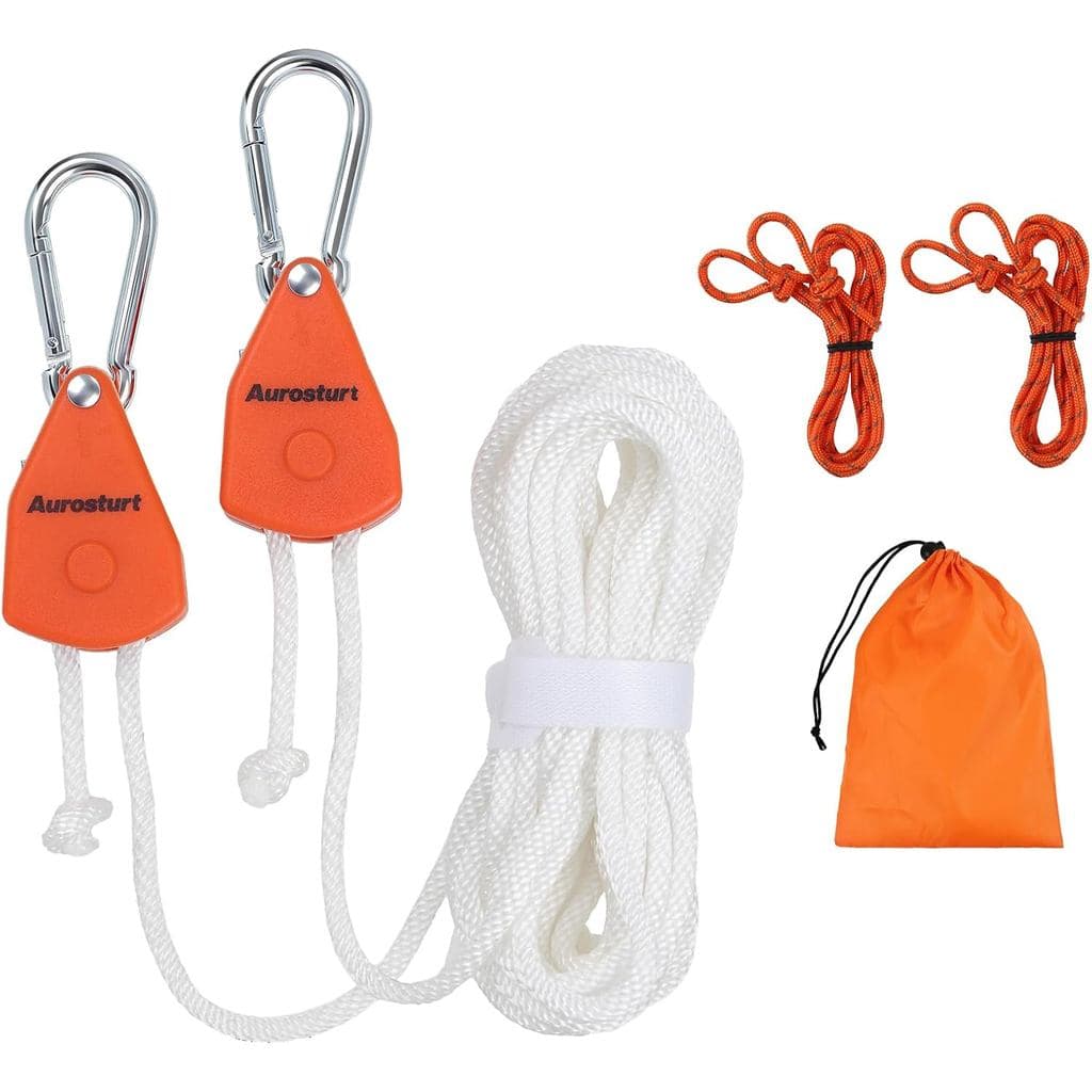 Varal Retrátil para Uso Interno e Externo, Varal Portátil para Viagens, Resistente, com Polia de Catraca e Mosquetões, 1