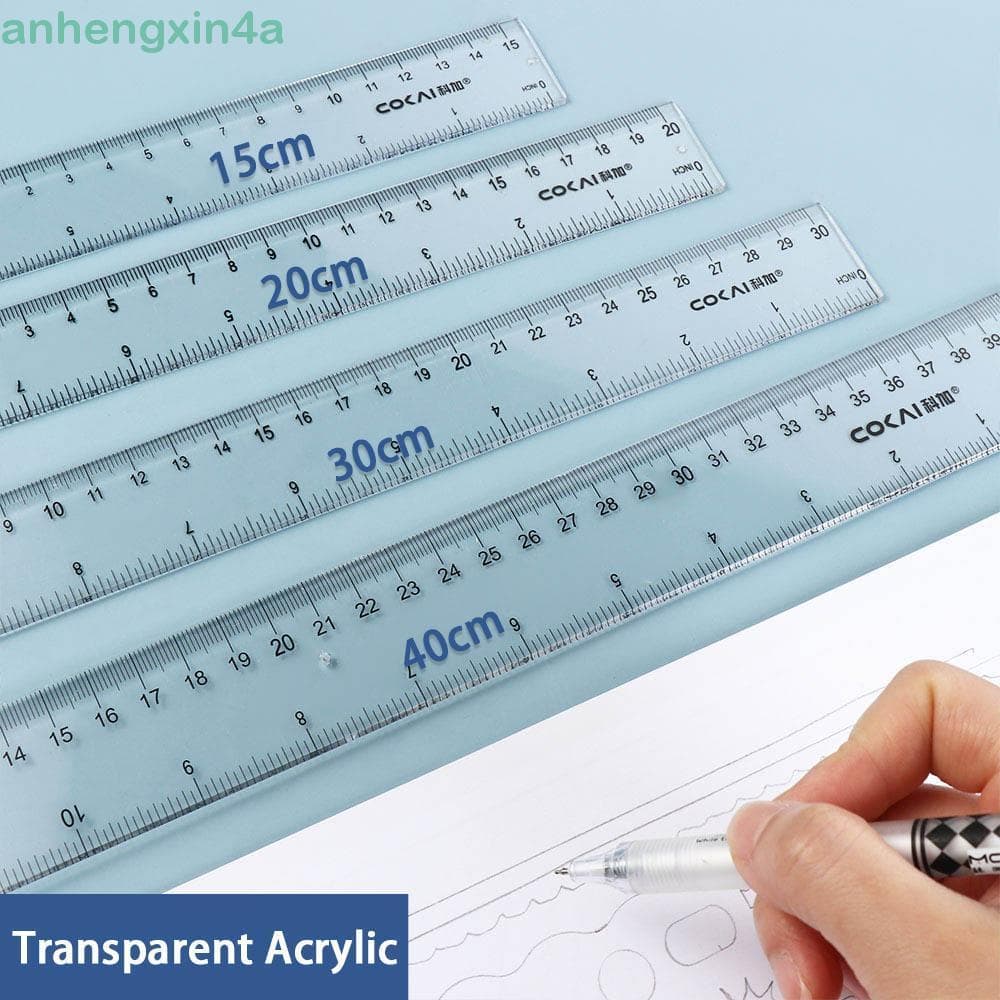 Régua Reta ANHENGXIN , De Medição De Plástico Multifuncional Desenho Transparente