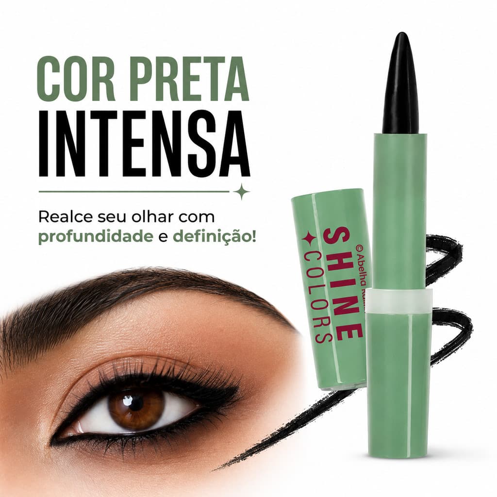 Kajal  Preto Lapis De Olhos 2 Em 1 Shine Colors Abelha Rainha