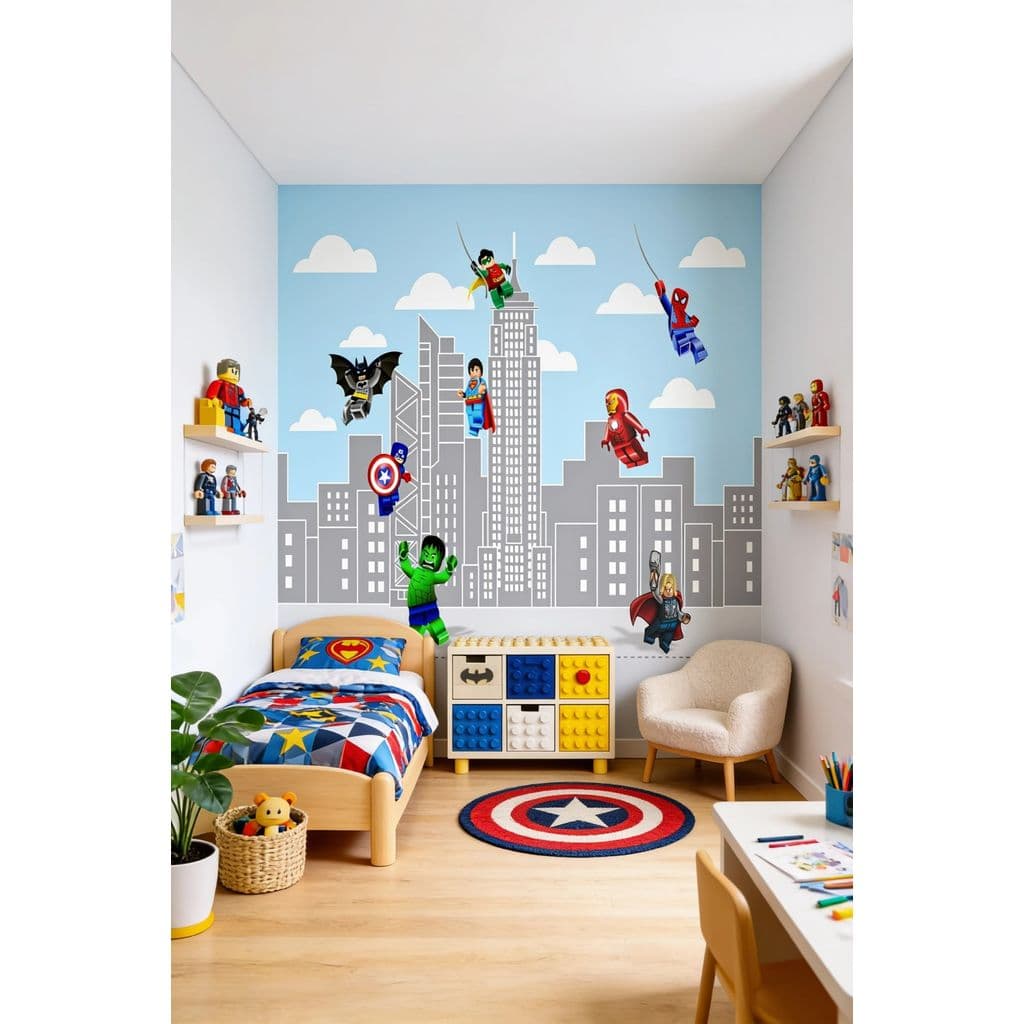 Papel de Parede Infantil LEGO Super-heróis AL 02