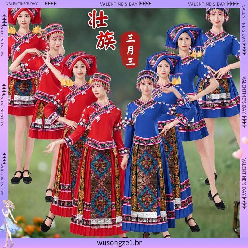 Guangxi março três traje étnico feminino adulto minoria traje étnico feminino forte étnico nobre estado Miao Ethn