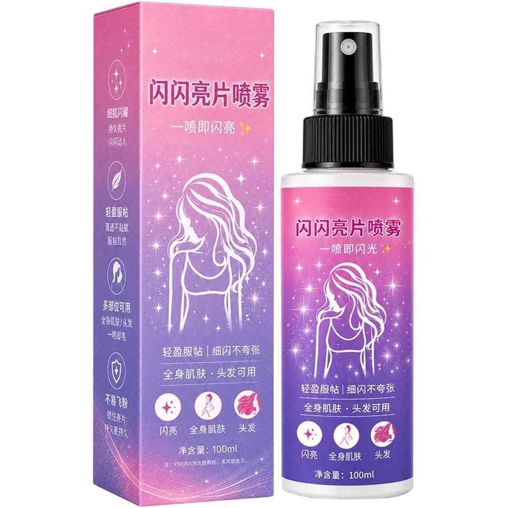 Spray de cabelo brilhante 100ml spray de cabelo de névoa fina portátil | Spray piscante corporal feminino, adequado para