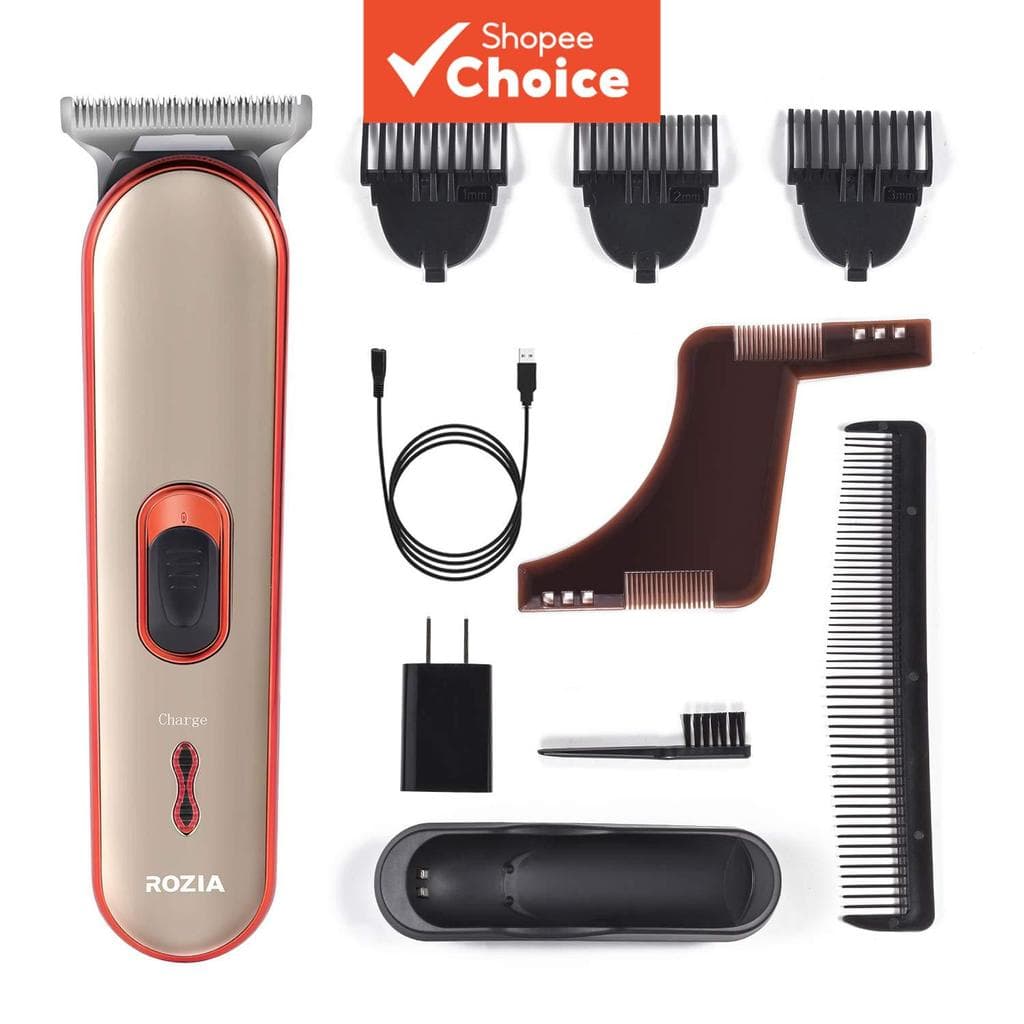 Aparador de cabelo elétrico portátil masculino, carregamento USB (com base), aparador de barba