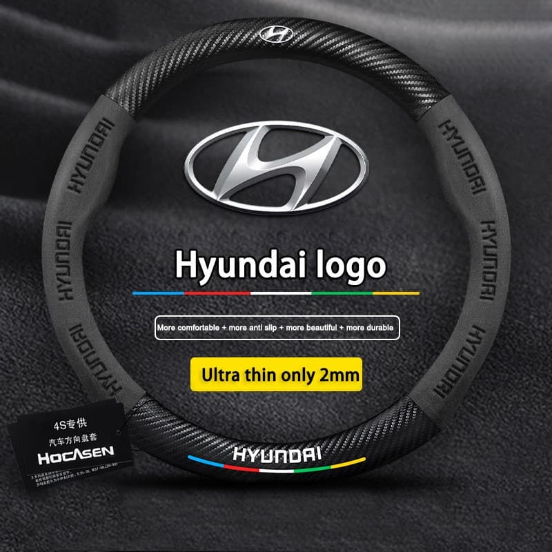 Capa de Volante de Carro em Couro Sintético para Hyundai Accent, Trajet, Tucson, Elantra, Sonata, Getz, Verna, i30