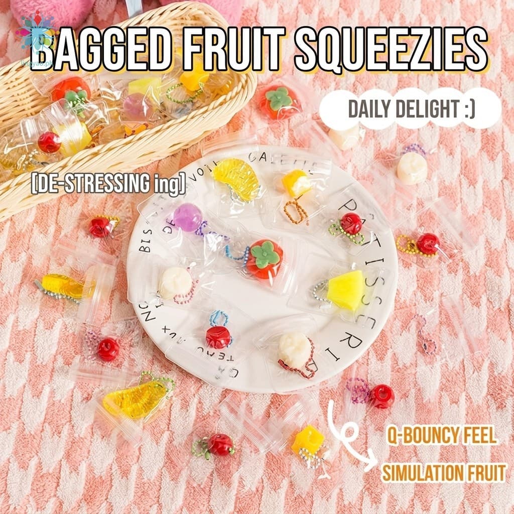 Mini Brinquedo Criativo Fofo Para Apertar Frutas – Squishy Divertido ​ Amuleto De Alívio Do Estresse De Ensacadas