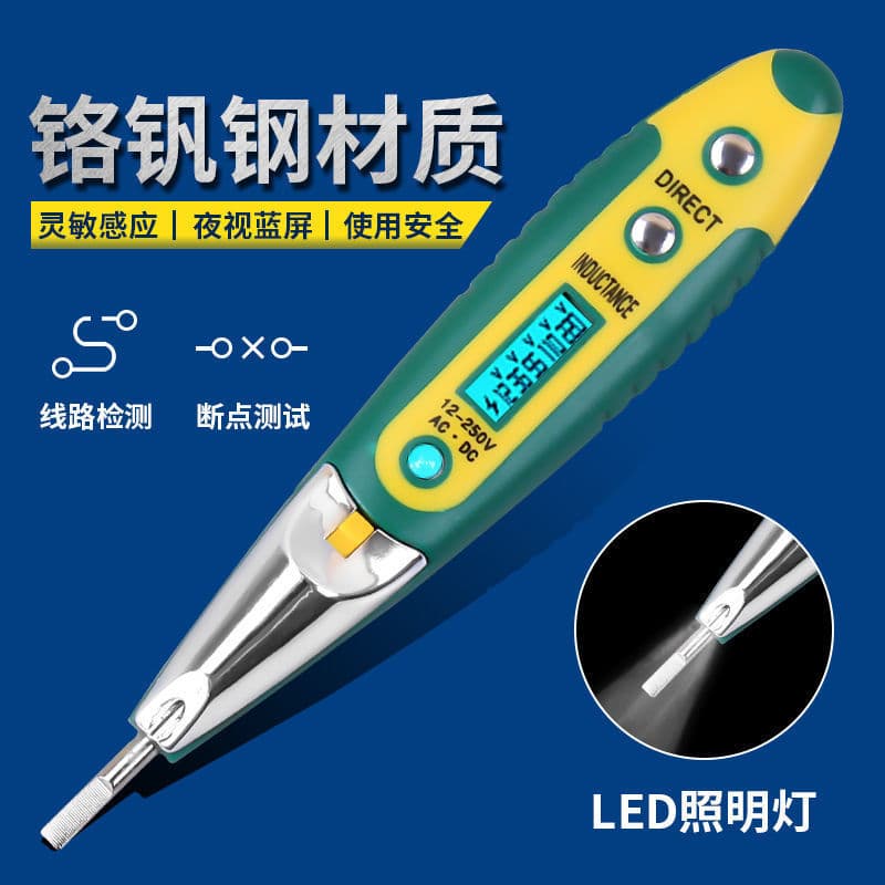 Caneta de teste com Display Digital indutivo multifuncional, caneta para eletricista, iluminação LED, caneta de teste se