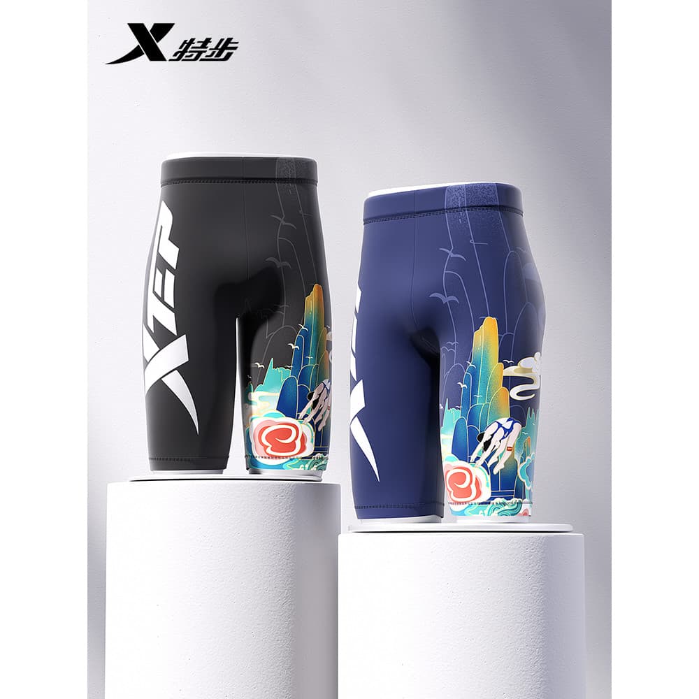 Tebu calção de banho masculino 2026 novo estilo adulto primavera quente troncos de natação touca óculos de natação de tr