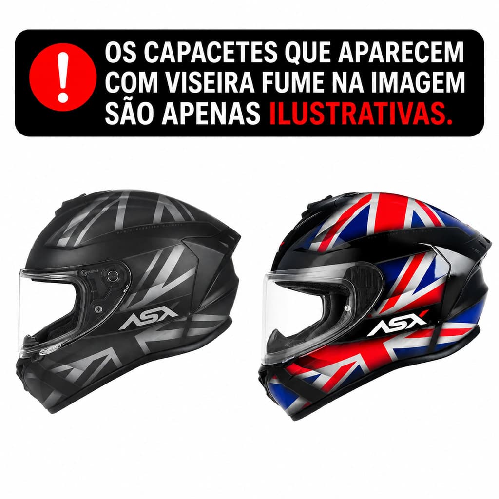 Capacete Fechado Draken UK Variações de Cores