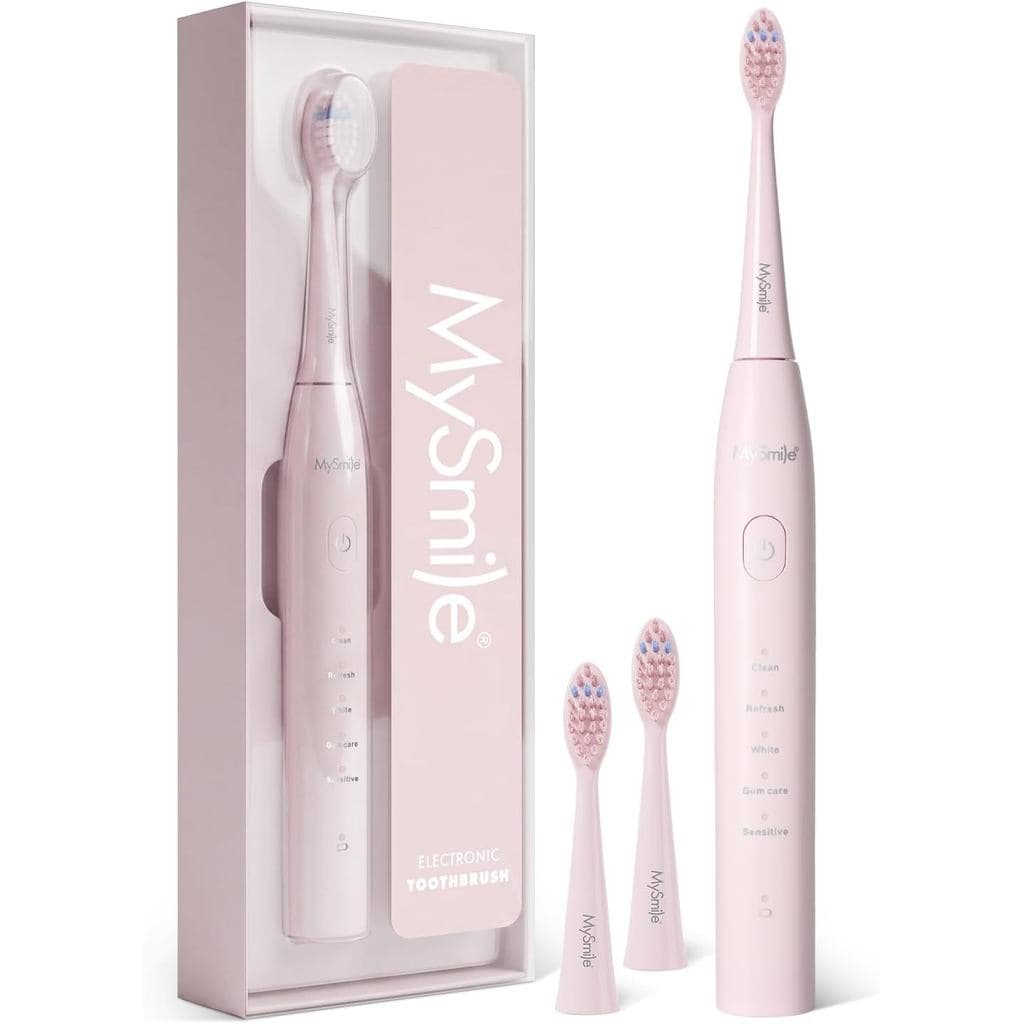 Escova de Dentes Elétrica MySmile DY156 para Adultos, Escova de Dentes Sônica Recarregável Portátil com 3 Cabeças de Esc