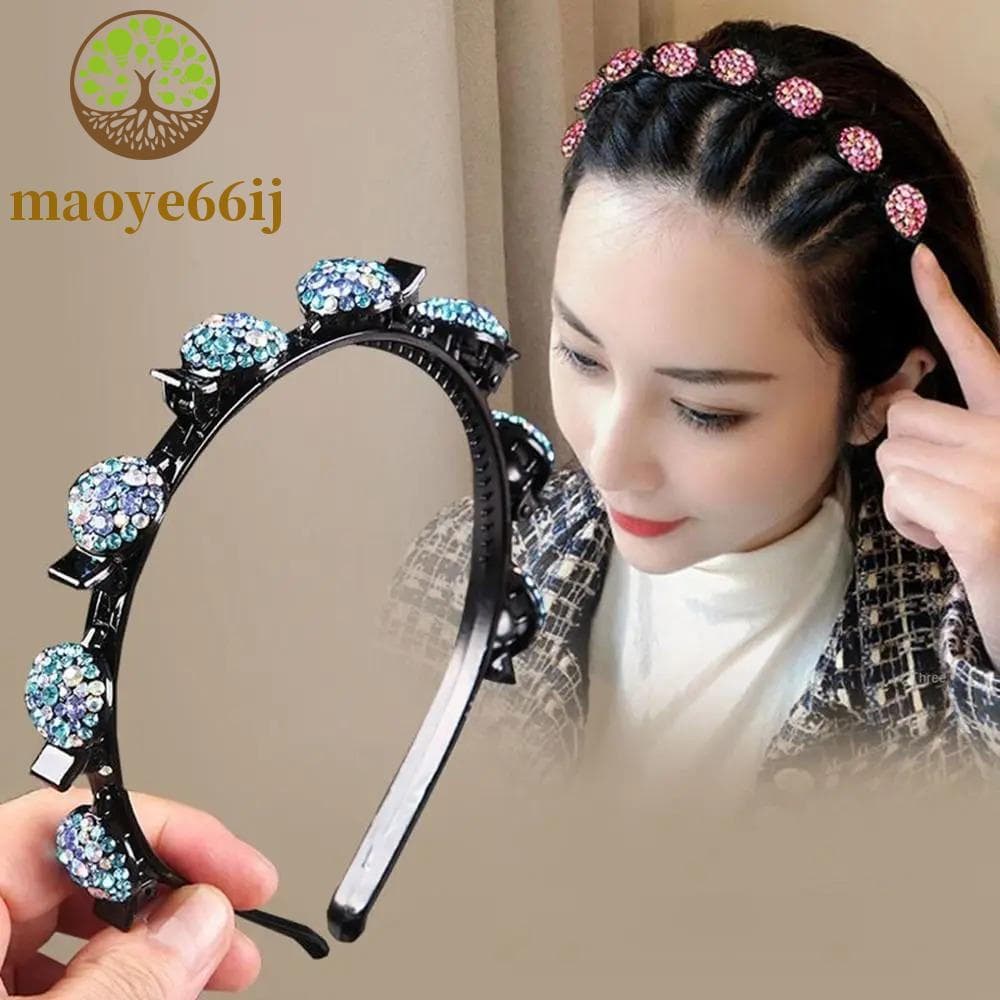 MAOYE66 Tiara Fixa com Franjas de Strass, Acessórios de Cabelo Antiderrapantes, Tiaras com Clipe, Sweet 9BU0