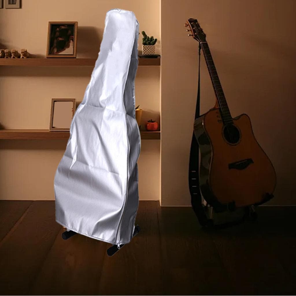 Mingzhe guitarra capa de poeira reflexiva prata prevenção solar proteção acústica baixo elétrico portátil